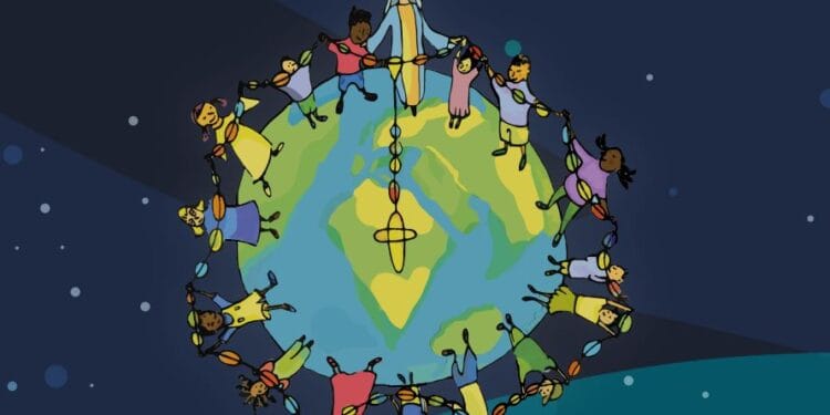 Crianças rezam pela paz nesta sexta-feira (18)