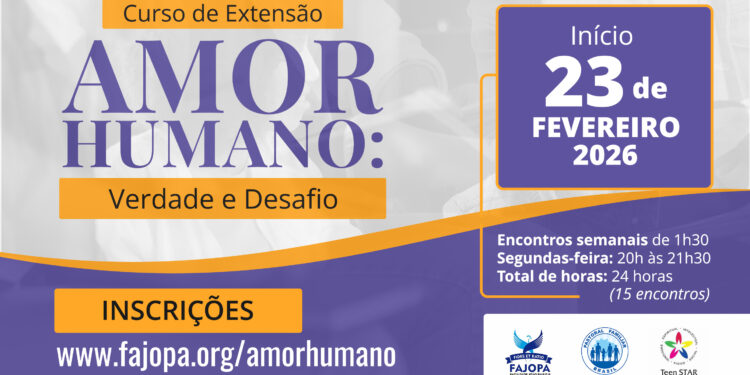 Inscrições abertas para o curso de extensão “Amor Humano: Verdade e Desafio”